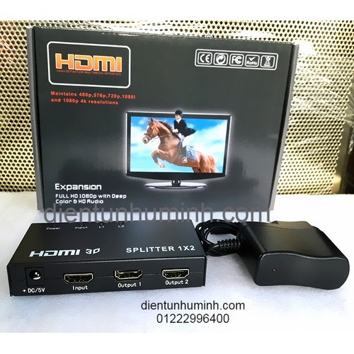 Bộ chia hdmi 1 ra 2 full hd 1080 hỗ trợ 3d