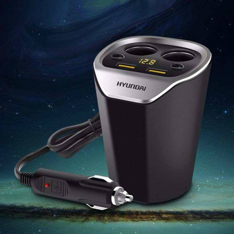 Giá Bộ chia tẩu sạc xe hơi cao cấp hàng Hyundai 2 nguồn và 2 cổng USB
