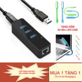 Bộ chia USB HUB 3 cổng USB 3.0 tích hợp cổng Lan GIGABIT chất lượng cao + Tằng kèm 02 đèn LED USB thời trang