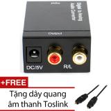 Bộ chuyển âm thanh TV optical to audio AV ra của amply + Cáp quang Optical Digital 1m
