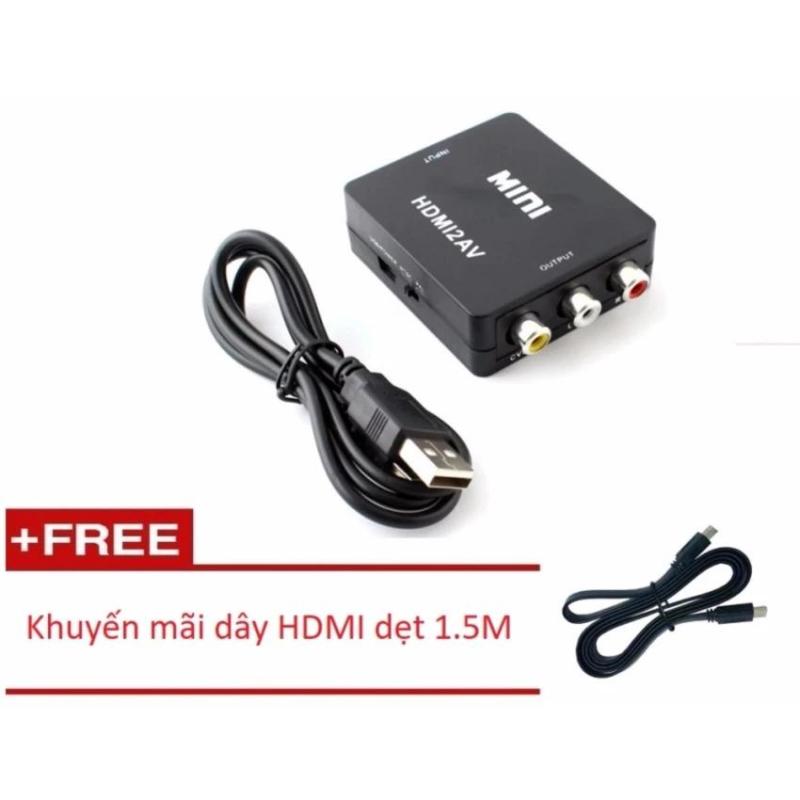Bộ chuyển đổi HDMI to AV MHCA01 (Đen) + Dây HDMI dẹt 1.5M