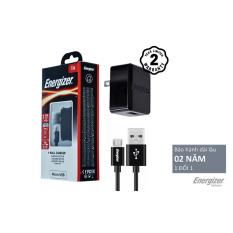 Bộ cốc cáp sạc Energizer MicroUSB HT 2.4A 2 cổng USB (Đen) - Hãng phân phối chính thức