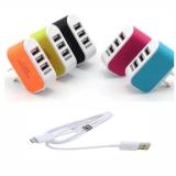 [HCM]Cốc sạc điện thoại 3 cổng USB chuyên android cao cấp + Cáp sạc chuyên dụng cho đt samsung