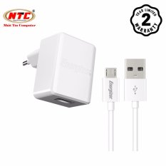 Bộ cốc và cáp sạc Energizer MicroUSB QuickCharge Qualcomm 2.0 ACW1QEUHMC3 - Hãng phân phối chính thức (Trắng)