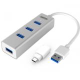 Bộ Hub Chia Type-C và USB 3.0 thành 4 cổng USB 3.0 Unitek Y-3082B (Bạc)