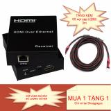 Bộ khuếch đại tín hiệu HDMI 1080p qua dây LAN 120m với cổng IR Remote + Tặng kèm 02 sợi cáp HDMI dài 3m Đen phối Đỏ
