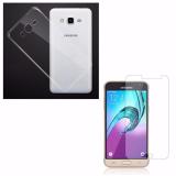Bộ kính cường lực 2.5D cho Samsung Galaxy J3 2016 + Ốp lưng Silicon (Trắng trong)