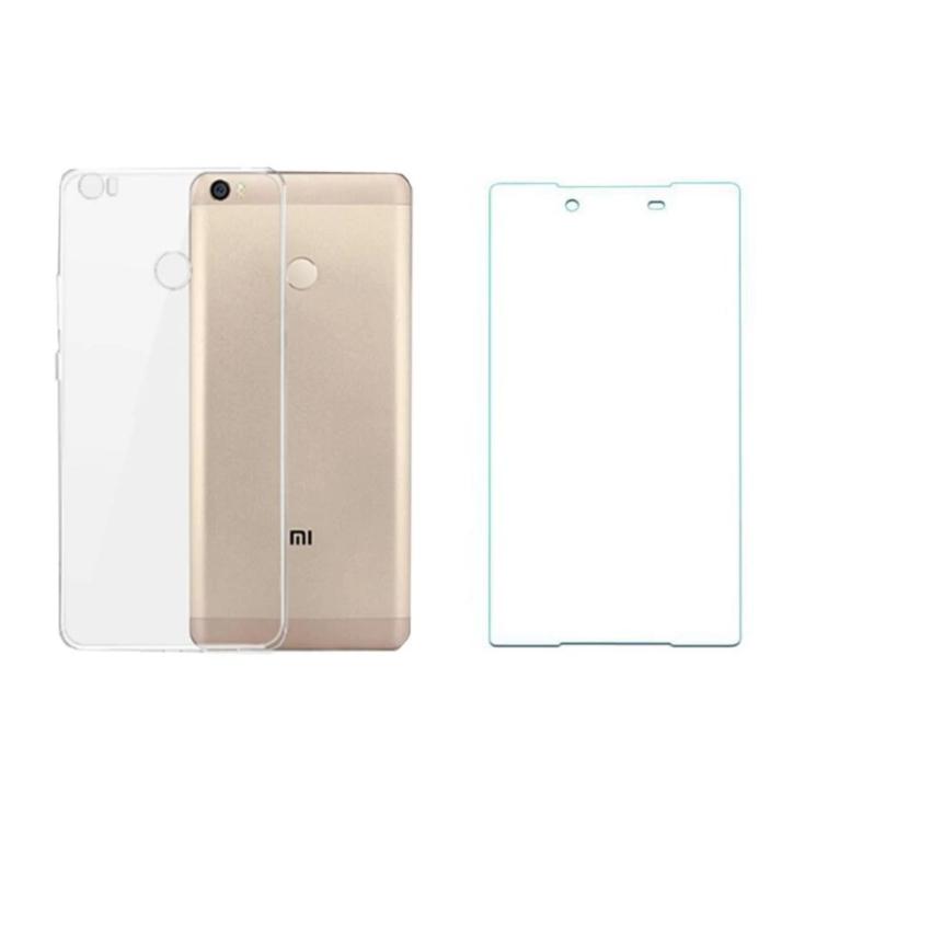 Bộ kính cường lực 2.5D Xiaomi Mi Max (Trắng) + Ốp lưng Silicon