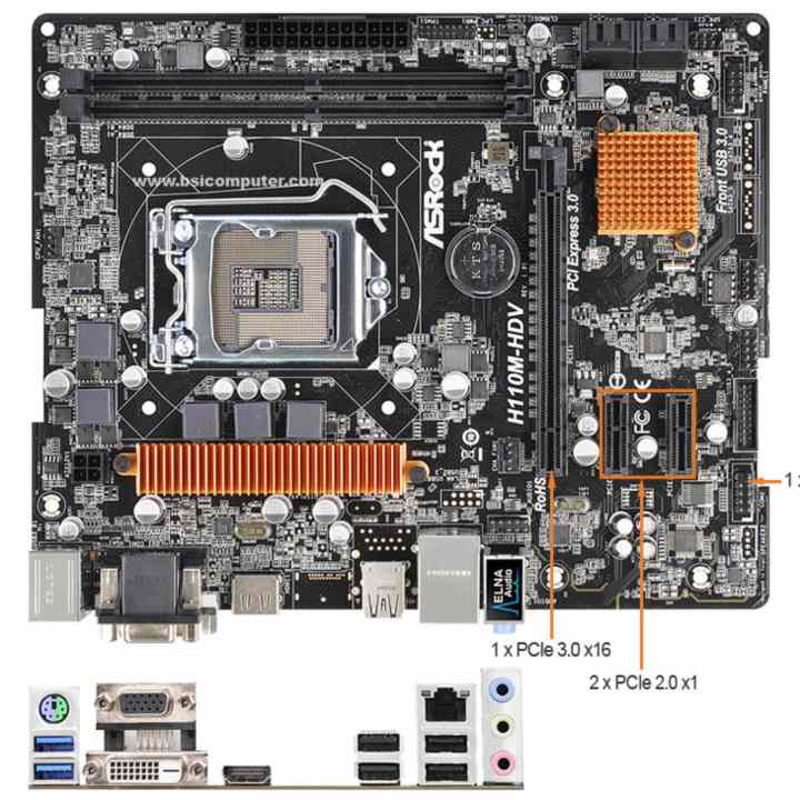 Bo mạch chủ Asrock H110M-HDV