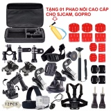 Bộ phụ kiện GOPRO, SJCAM 43 in 1 + HỘP ĐỰNG cao cấp POPO + FREE 1 PHAO NỔI.