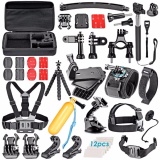 Bộ phụ kiện GOPRO, SJCAM 50 in 1 + có HỘP ĐỰNG cao cấp POPO + FREE 1 phao nổi gắn SJCAM