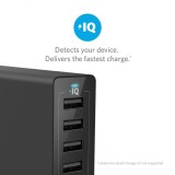 Bộ sạc 6 cổng ANKER Powerport 6 - 12A / 6 cổng (Đen)