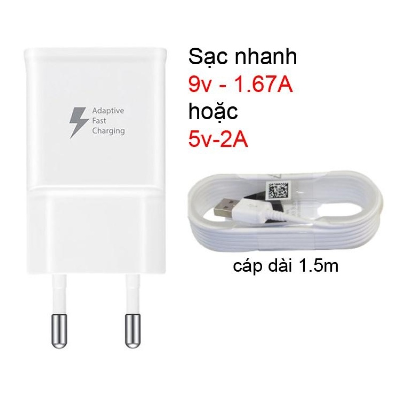 Giá Bộ sạc cực nhanh sấm sét cho Samsung S7 Edge - Hàng Zin (9v-1.67a)