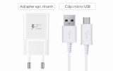 Bộ sạc nhanh + Cáp Micro USB 1,5m cho Samsung Galaxy J7 Pro (Trắng) - Hàng nhập khẩu