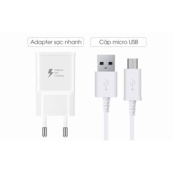 Bộ sạc nhanh + Cáp Micro USB 1,5m cho Samsung Galaxy J7 Pro (Trắng) - Hàng nhập khẩu