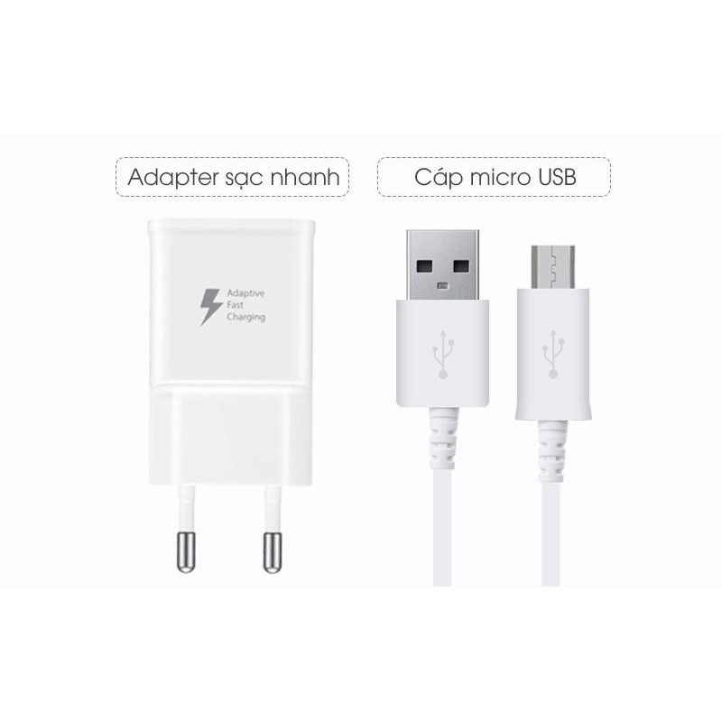 Giá Bộ sạc nhanh + Cáp Micro USB 1,5m cho Samsung Galaxy J7 Pro (Trắng) - Hàng nhập khẩu