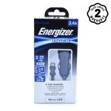 Bộ Sạc Ô Tô Energizer 3.4A 2 Cổng USB - Kèm 1 Cáp Micro USB (Black)