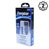 Bộ Sạc Ô Tô Energizer 3.4A 2 Cổng USB - Kèm 1 Cáp Micro USB (Black)