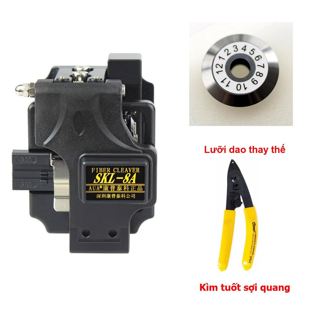 Bộ thi công quang 3 sản phẩm: Dao cắt sợi quang SKL-8A + Lưỡi dao thay thế + Kìm tuốt sợi quang