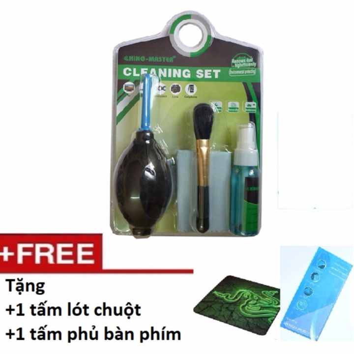 Bộ vệ sinh 6 món cho máy tính Laptop Tặng lót chuột,Lót bàn phím