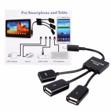 BolehDeals 3in1 Micro USB OTG Hub Host Extension Adapter Cable For Android Phone Tablet - intl