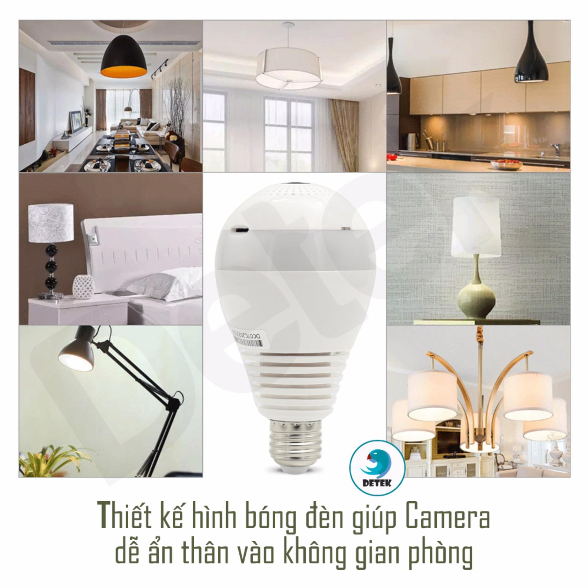 Camera IP VR 360 độ hình bóng đèn DeTeK (App Yoosee)- TOP SELL
