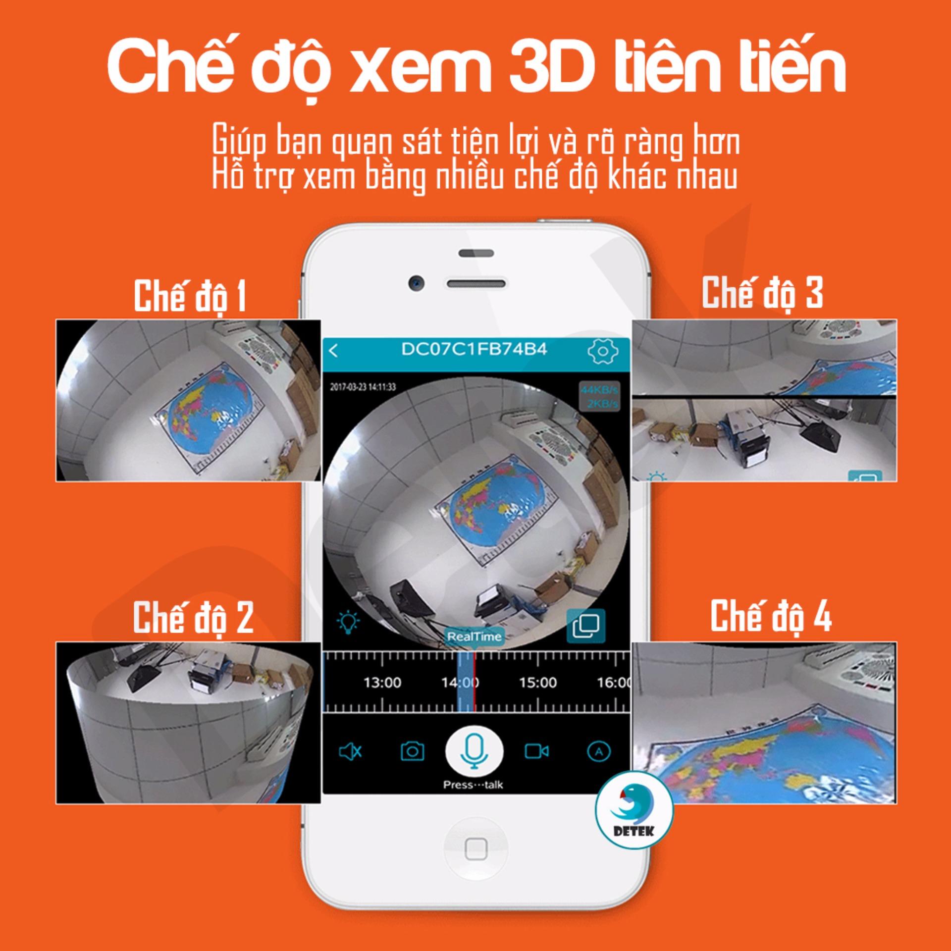 Camera IP VR 360 độ hình bóng đèn DeTeK (App Yoosee)- TOP SELL