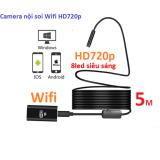 Camera nội soi độ nét cao HD720p phát Wifi dây dài 5m,chống nước IP67,phiên bản mới nhất