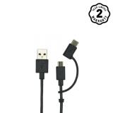 Cáp 2 trong 1 Type-C và Micro-USB Energizer Hightech 1.2m (Black)