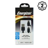 Cáp 2 trong 1 Type-C và Micro-USB Energizer Hightech 1.2m (Black)