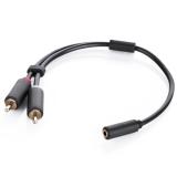 Cáp Audio 3.5mm âm ra 2 RCA dương 20cm Ugreen UG-10561