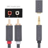 Cáp Audio 3.5mm âm ra 2 RCA dương 20cm Ugreen UG-10561