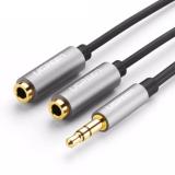 Cáp chia 2 cổng audio 3.5mm 1 đầu đực ra 2 đầu cái 20cm ugreen av123 10532