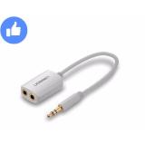 Cáp chia 2 đầu 3.5mm (1 đầu 3.5mm dương ra 2 đầu 3.5mm âm) 25Cm UGREEN 10738 (trắng)