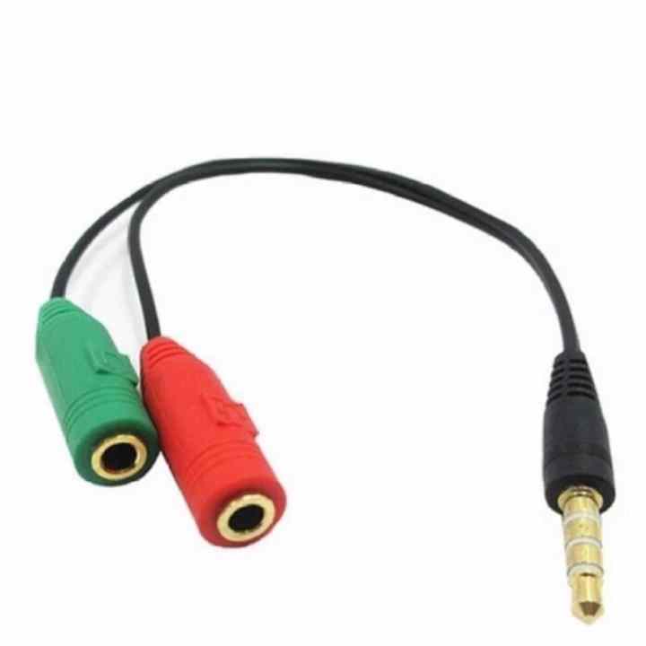 Cáp chia Audio 3.5mm ra mic và loa (Đen)