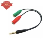 Cáp chia Audio 3.5mm ra mic và loa (Đen)