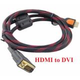 Cáp chuyển đổi hdmi sang dvi bọc lưới chống nhiễu full hd 1.5m giá rẻ