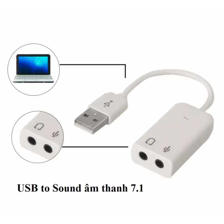 Cáp chuyển đổi USB to Sound âm thanh 7.1 trắng | Lazada.vn