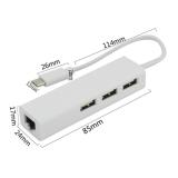 Cáp chuyển đổi USB Type-C ra 3 cổng USb + cổng Lan RJ45