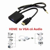 Cáp chuyển HDMI to VGA audio, HDMI ra VGA có âm thanh (màu đen)