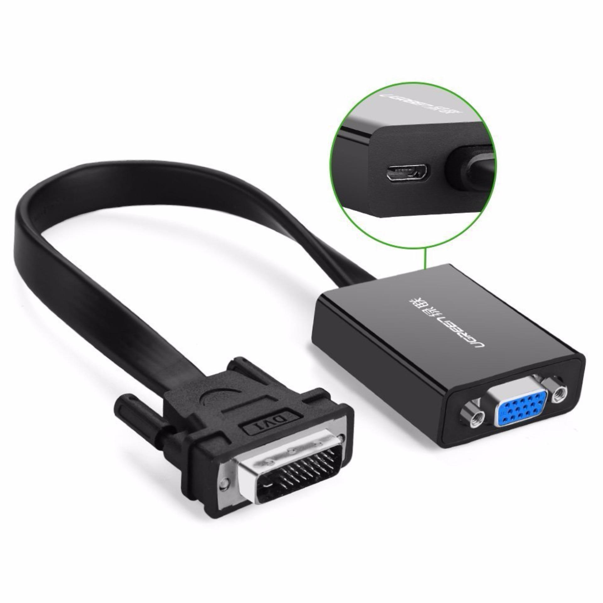 Cáp chuyển tín hiệu DVI-D (24+1) sang VGA ACTIVE (15 pin) UGREEN MM108 | 1920*1080/60Hz | Hàng phân phối chính hãng | Bảo hành 18 tháng | 40259