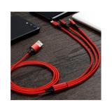 Cáp sạc đa năng 3 đầu Bagi Lightning Iphone + Micro + Type C