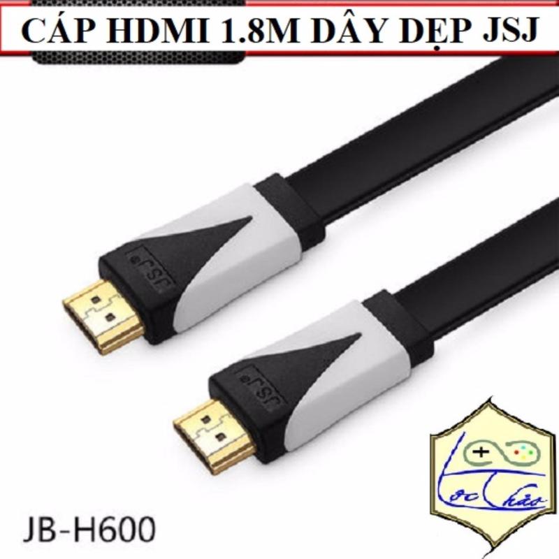 Cáp HDMI dài 1.8M JSJ Dây dẹp dẻo Hỗ trợ 3D, 4K
