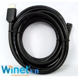 Cáp HDMI nối dài 5m WINET màu đen chuẩn 2.0 lên 4K, cáp 1 đầu đực 1 đầu cái dùng nối dài thêm khi cáp có sẵn bị ngắn, khắc phục trường hợp độ dài cáp bị thiếu