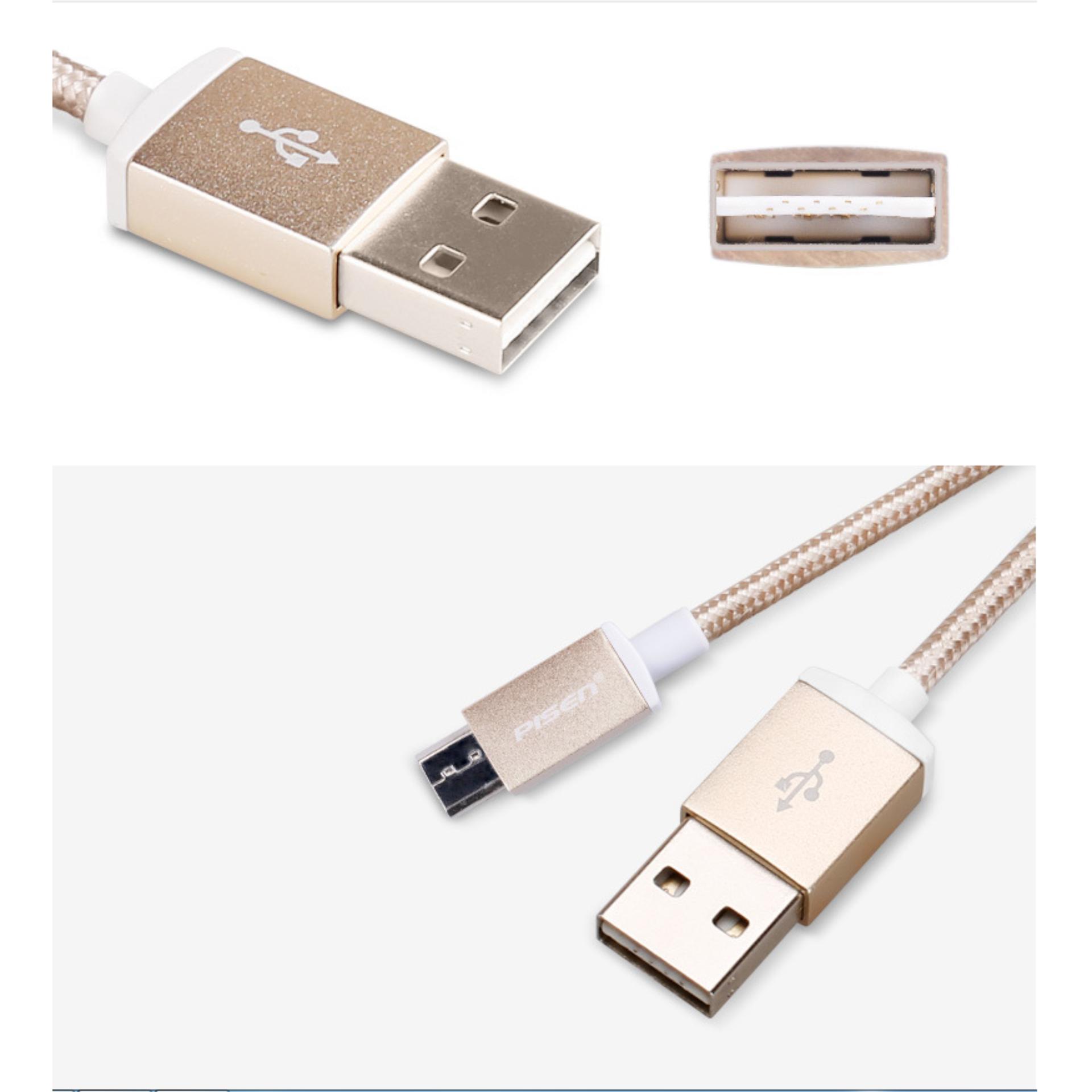 [Freeship Max] Cáp lightning Pisen bọc lưới 200mm