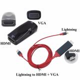 Cáp lightning to hdmi + vga cho iphone ipad kết nối máy chiếu, tivi