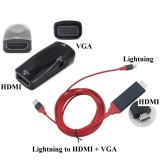 Cáp lightning to hdmi + vga cho iphone ipad kết nối máy chiếu, tivi