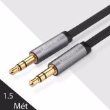 Cáp loa 2 đầu 3.5mm ngắn 1.5 mét, dẹt mỏng UGREEN 10721 (màu đen)(Đen)