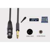 Cáp micro hát Karaok loại ngắn 2 mét (cáp 6.5/6.35mm ra đầu Micro Cannon XLR) UGREEN 20719 (màu đen)