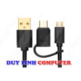 Cáp Micro USB to USB với 1 cổng USB type C dài 1m Ugreen 30171